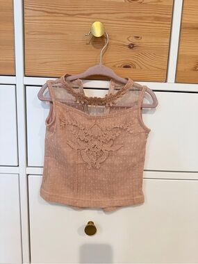Joyfolie Girls Sleeveless Embroidered Tank Top - Blush Pink